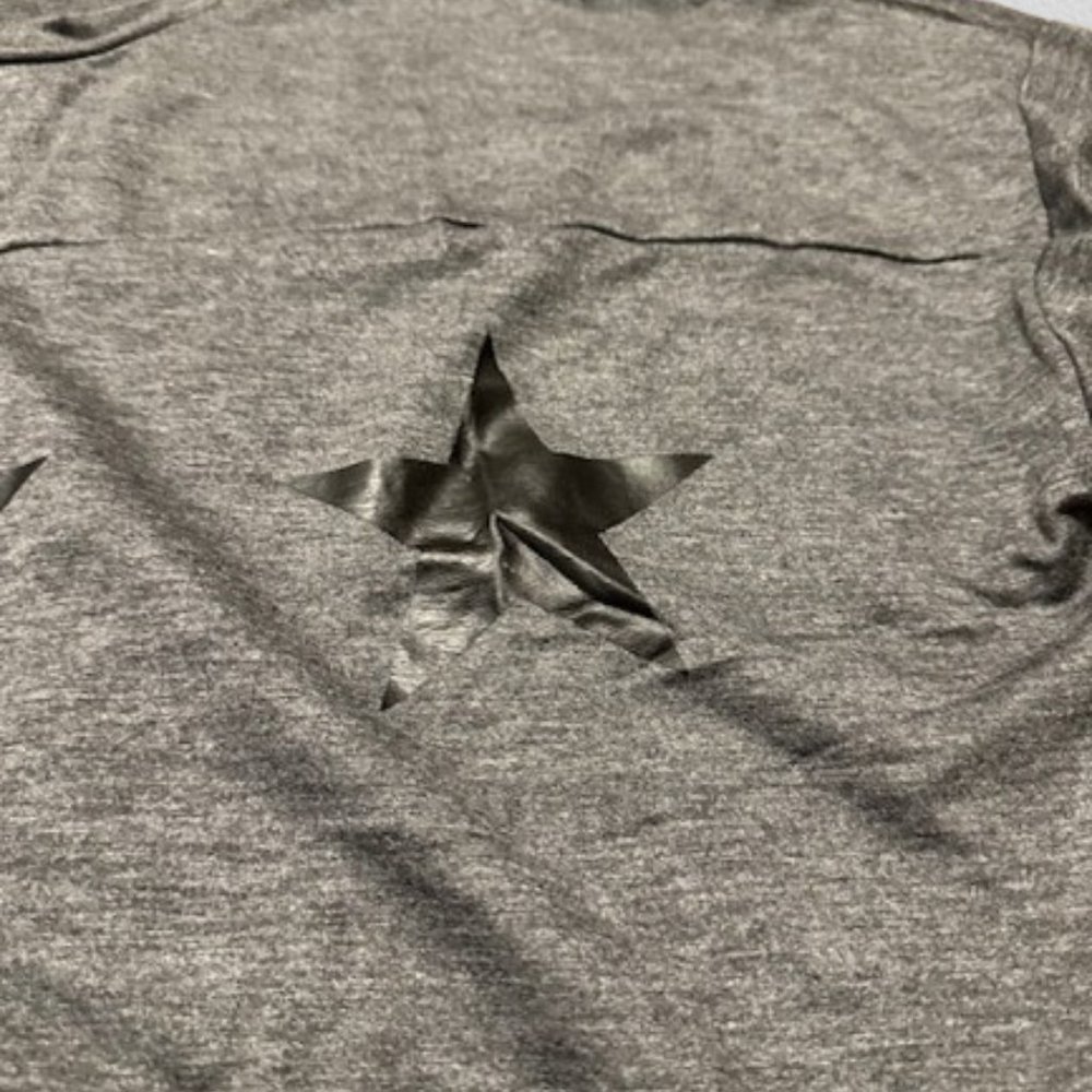 Hippie Chic Grey with Stars Crew Neck Sweatshirt 4261 NWT Boutique - Picture 7 of 10
